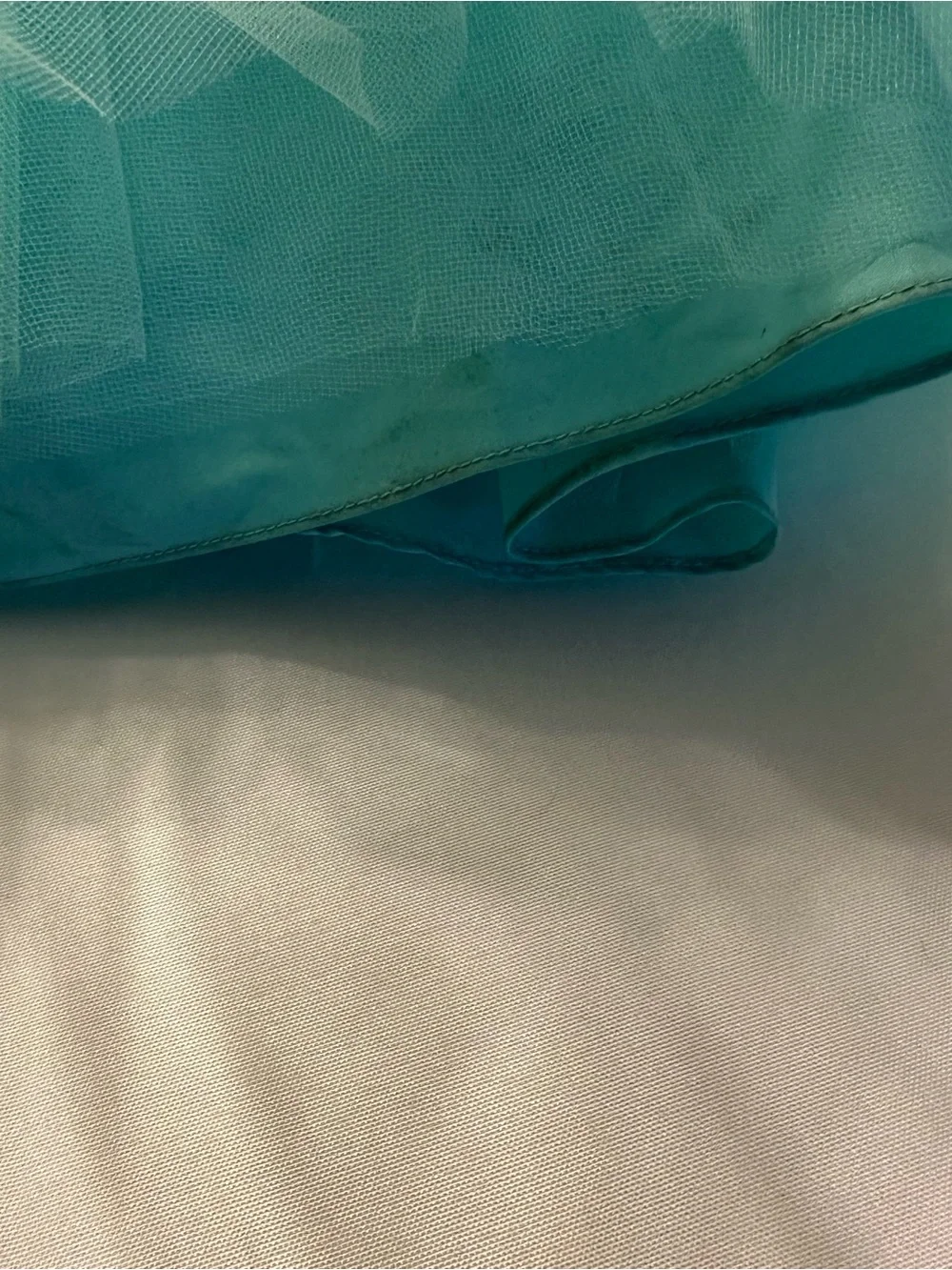 Mori Lee turquoise  Champagne Beaded corset Cinderella Tulle Ball Gown size 18